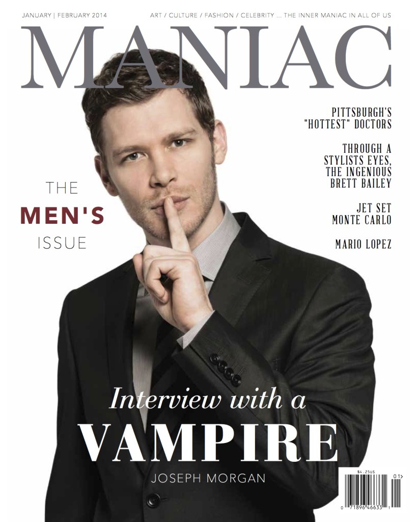 Joseph Morgan video Maniac Magazine cover 