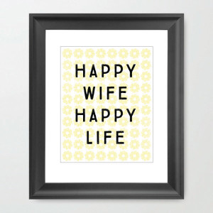Happy Wife Happy Life Framed Art available at House 15143, _49
