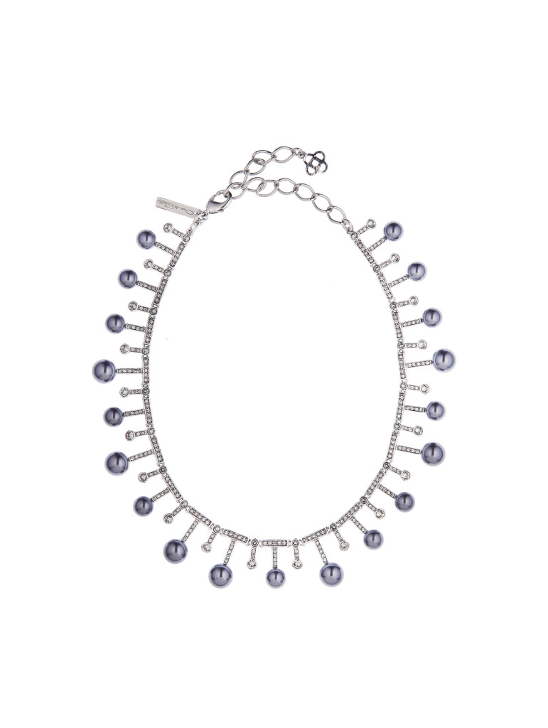 Oscar de la Renta Black diamond_silver pearl necklace, $990.00 Fine Costume Jewelry
