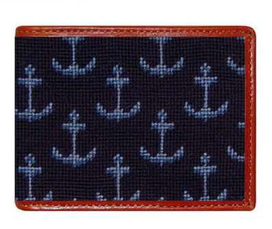 Smathers & Branson Ships Anchor Needlepoint Bi-fold Wallet, $115