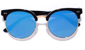 Black and Blue Mirrored Sunglasses LuLus